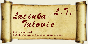 Latinka Tulović vizit kartica